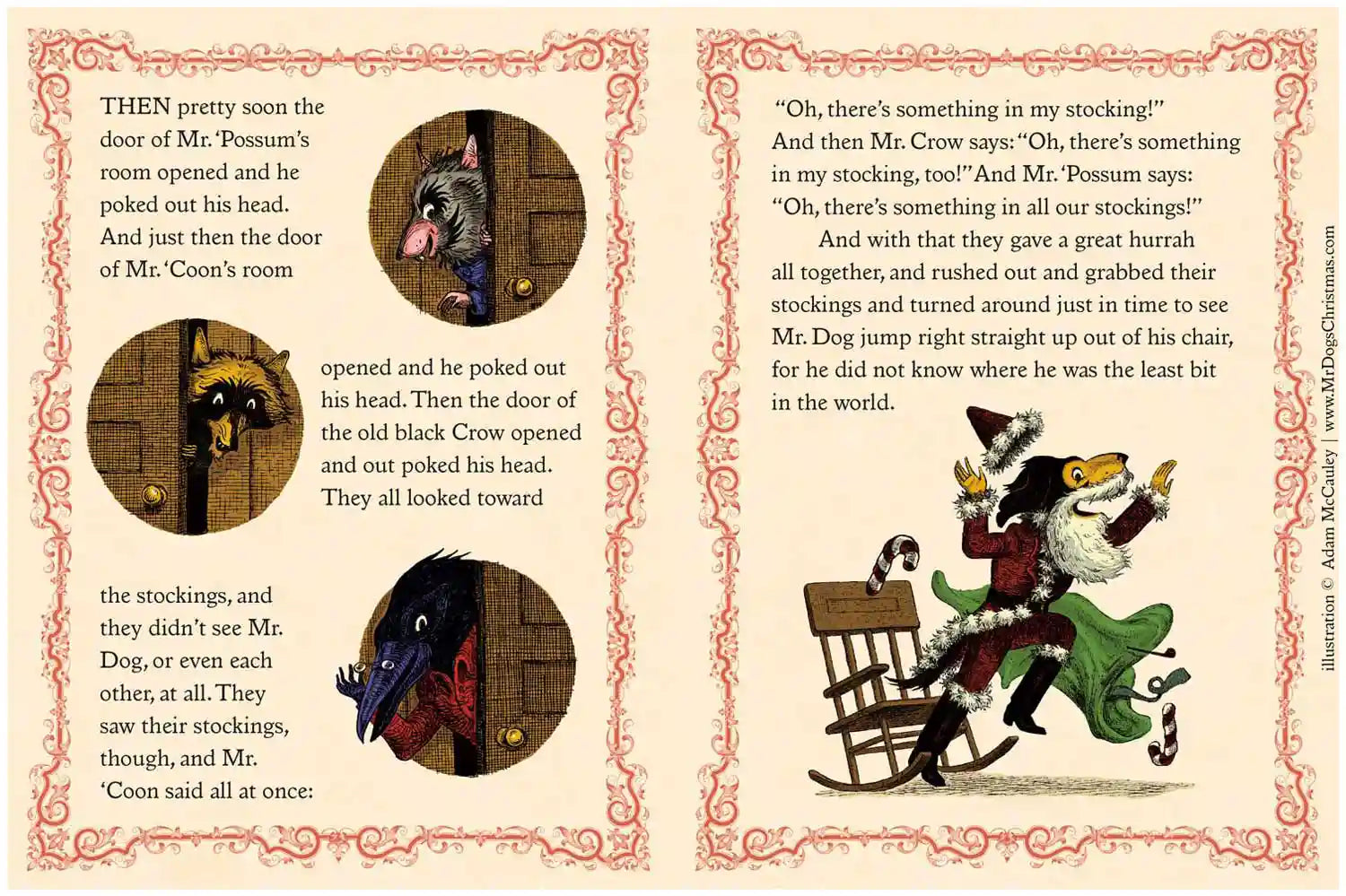 Inside Mr. Dogs Christmas illustrated storybook